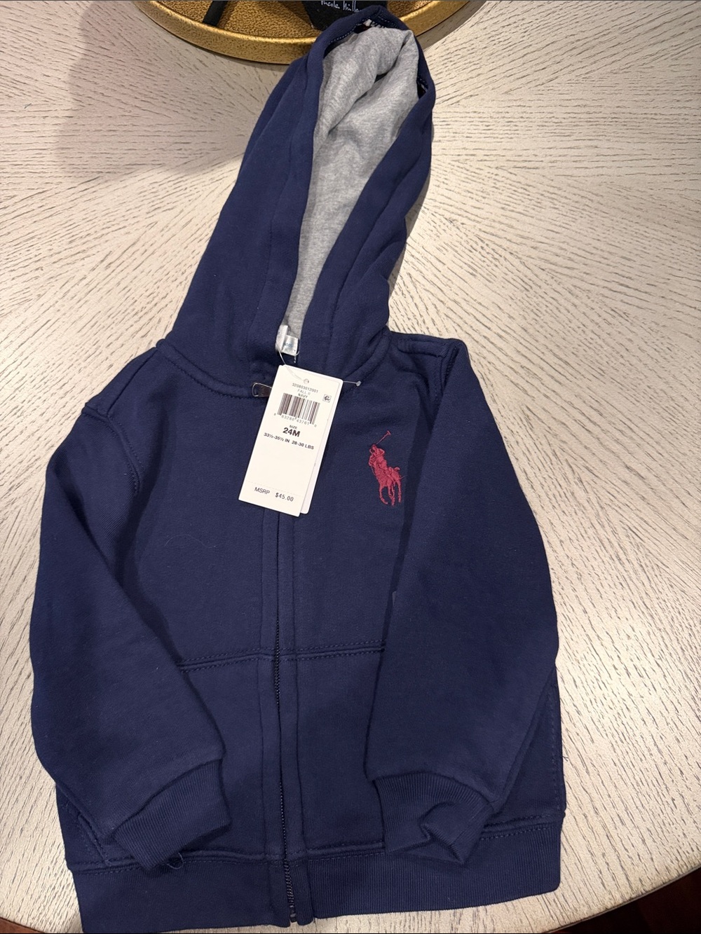 Polo by Ralph Lauren Navy Zip-Up Hoodie with big pony - Kids